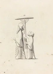 Sculpture à Persépolis, des Voyages de Le Bruyn
