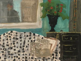 Intérieur avec Сat, 2019 (huile sur papier)