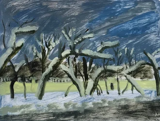Hiver russe, 2019 (huile sur papier)