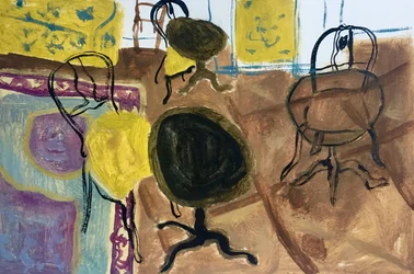 Intérieur jaune, 2018 (huile sur papier)