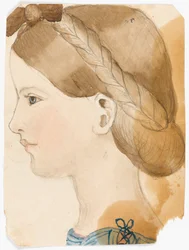 Portrait de M Rose Herschel âgée de 7 ans (1851) par sa sœur Maria, âgée de 11 ans