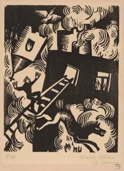Maison en feu, 1918