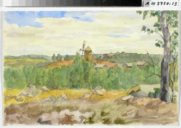Étude de paysage avec moulin à vent