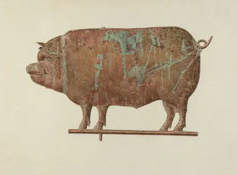 Girouette en forme de cochon, c. 1940