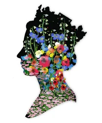 Sa Majesté la reine Élisabeth II, hommage floral, 2022 (aquarelle, numérique)