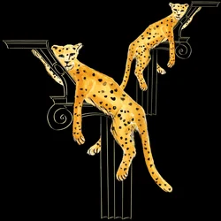 Leopard Lounge Pair, 2020 (aquarelle sur papier)