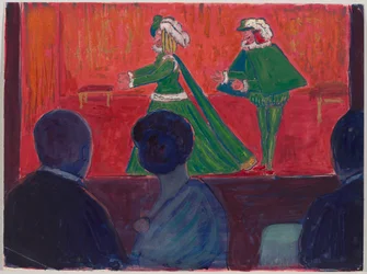 Théâtre de marionnettes – au premier plan Jawlensky et Marianne von Werefkin
