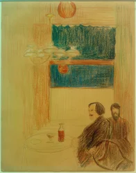 Deux hommes dans un restaurant