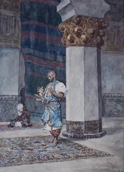 Un marchand priant dans une mosquée