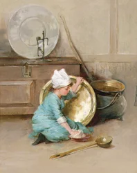 Polissage du laiton, vers 1900