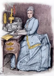 Juliette Lamber (Mme Edmond Adam) (1836-1936), femme de lettres française - gravure par Louise Catherine Breslau (1856-1927) collection privée