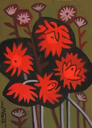 Fleurs abstraites rouges