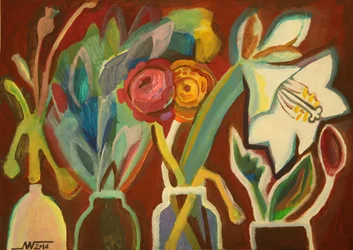 Fleurs abstraites aux couleurs vives