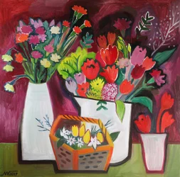 Bouquets de fleurs aux couleurs éclatantes
