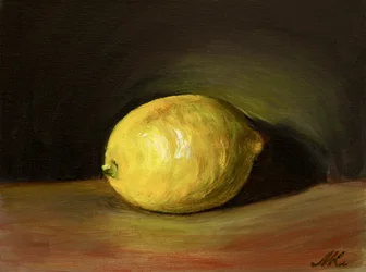 Nature morte au citron éclatant