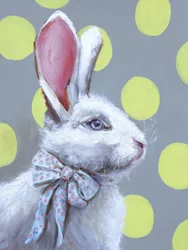 Un adorable lapin à pois