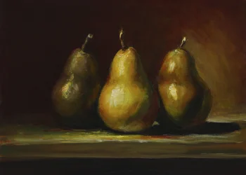 Nature morte lumineuse aux poires