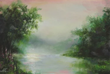 Rivière par un matin brumeux