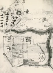 Carte de Jérusalem, du Livre des Secrets des Fidèles de la Croix (Liber Secretorum Fidelium Crucis)
