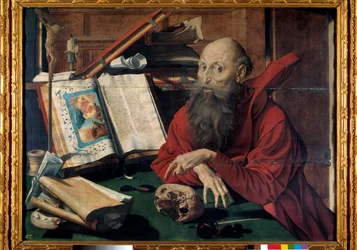 Représentation de Saint Jérôme dans son étude