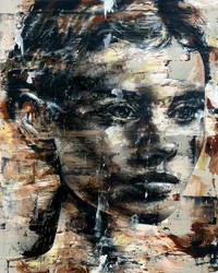 Acta Non Verba, 2022 (acrylique et huile sur toile inversée)