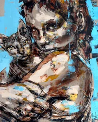 Katrina, 2024 (acrylique et huile sur toile inversée)