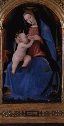 Triptyque, panneau central : Marie lactans en majesté, 1500