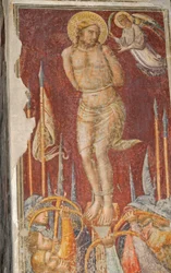 Saint Sébastien, fresque de Mariotto di Nardo, Église Santa Maria Maggiore, Florence (Liste du patrimoine mondial de l