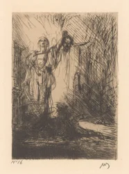 Bourreau avec une tête décapitée