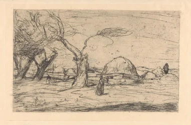 Paysage oriental avec bâtiments