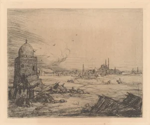 Vue de la ville avec des mosquées