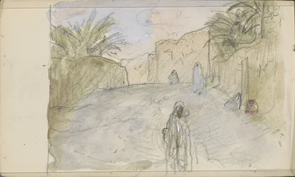 Rue avec des figures à Biskra