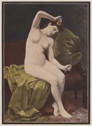 Coquetterie, femme avec un miroir
