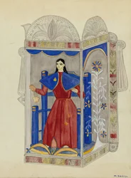 Nicho en étain avec Santo Nino, vers 1937