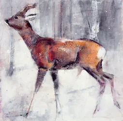Cerf dans la neige, 2000
