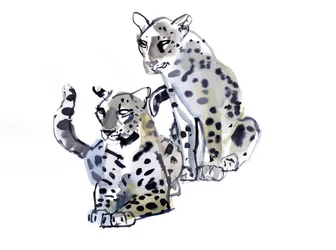 Mère et fils (Léopards arabes), 2008