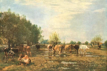 Prairies humides avec du bétail, 1877, vers 1930