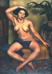 Nu assis, ou gitane à sa toilette