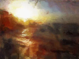 Coucher de soleil à Cromer - Norfolk (mixed media)