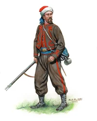 10th New York Infantry National Zouaves 2nd Uniform 1861, 2024 (Aquarelle et Gouache sur Bristol)