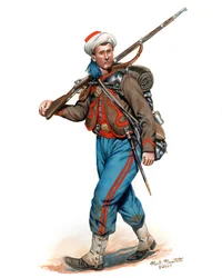 10th New York Infantry National Zouaves 3rd Uniform 1861, 2024 (Aquarelle et Gouache sur Bristol)
