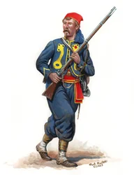 155th Pennsylvania Infantry Regiment Zouave 1864, 2023 (Acrylique Gouache sur Bristol)