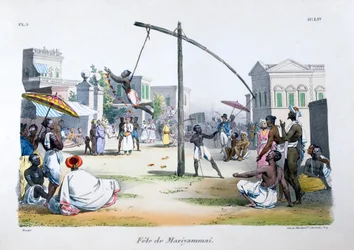 Festival de Mariyamma, ou Mariyammai, divinité hindoue, 1828