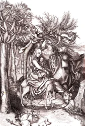 La fuite en Égypte, la Sainte Famille