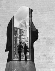 Vision urbaine en double exposition