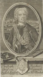 Portrait du comte Burkhard Christoph von Münnich 1683-1767, vers 1730