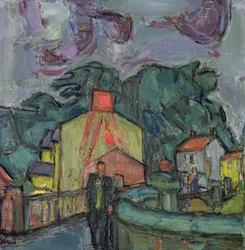 Village gallois (huile sur toile)
