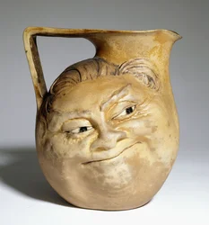 Cruche grotesque des frères Martin avec un visage humoristique, 1898