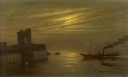 Château de Broughty - Scène au clair de lune