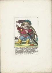 Le nain Holloka Tschimitschko Buttiam Uran en hussard, vers 1710